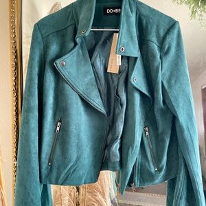 green suede jacket